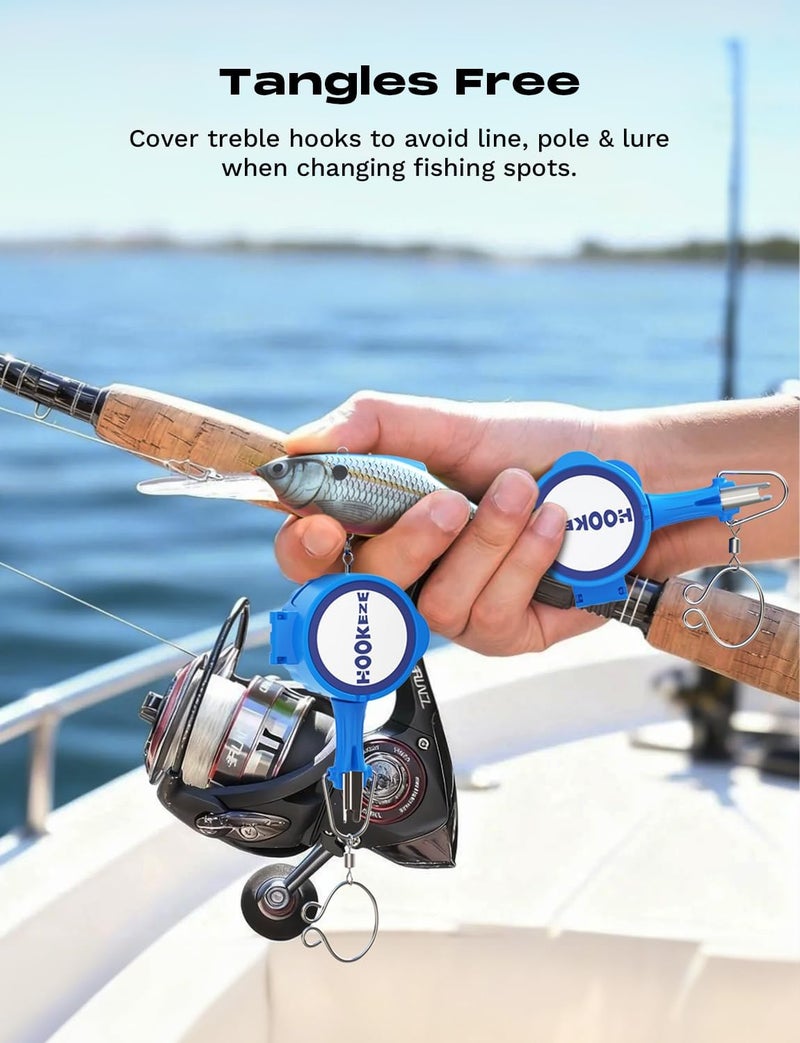 HOOK-EZE 4-in-1 Fishing Knot Tying Tool, Treble Hook Covers Keeps Lures Safe, Hook Sharpener, Lure Wraps for Fishing Rod, Fishing Line Cutter Accessories Gifts for Anglers Fishermen - Image 3